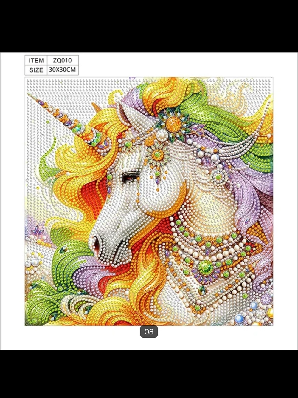 Rainbow Unicorn Diamond Art Canvas - Multicolor